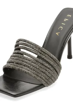 Papuci eleganti EPICA negri, 55876, din piele ecologica imagine