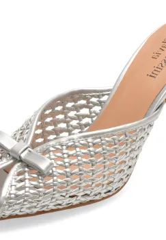 Papuci eleganti FLAVIA PASSINI argintii, HZY77, din piele ecologica imagine