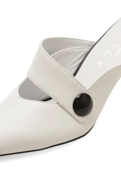 Papuci EPICA albi, 1205797, din piele naturala imagine