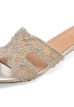 Papuci EPICA argintii, 9152, din material textil imagine