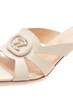 Papuci EPICA bej, E417570, din piele naturala imagine