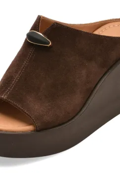 Papuci EPICA maro, 449FD03, din piele intoarsa imagine