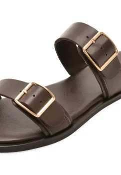 Papuci EPICA maro, Y38, din piele naturala imagine