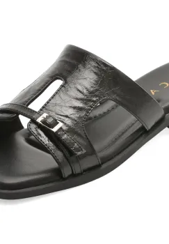 Papuci EPICA negri, 2886, din piele naturala imagine