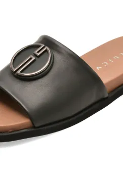 Papuci EPICA negri, 3772972, din piele naturala imagine