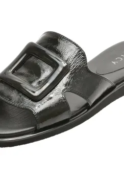 Papuci EPICA negri, 3C2609, din piele naturala lacuita imagine