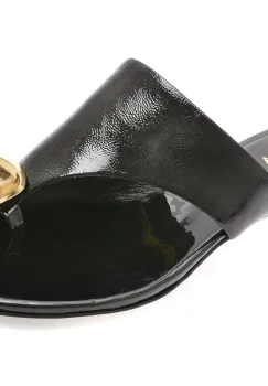 Papuci EPICA negri, E414970, din piele naturala lacuita imagine
