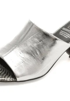 Papuci FLAVIA PASSINI argintii, M1289, din piele naturala imagine