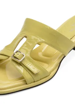 Papuci FLAVIA PASSINI galbeni, L622, din piele naturala lacuita imagine