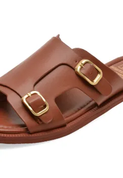 Papuci FLAVIA PASSINI maro, 35K28, din piele naturala imagine