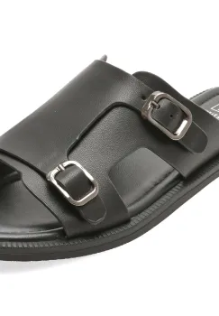 Papuci FLAVIA PASSINI negri, 35K28, din piele naturala imagine