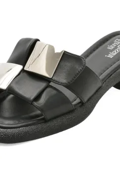 Papuci FLAVIA PASSINI negri, X8962, din piele naturala imagine