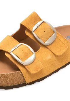 Papuci GRYXX galbeni, 5219, din piele intoarsa imagine