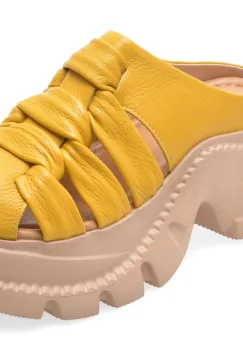 Papuci GRYXX galbeni, 56263, din piele naturala imagine