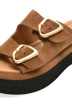 Papuci GRYXX maro, 471153, din piele intoarsa imagine