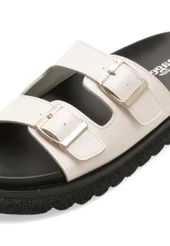 Papuci IMAGE albi, 912, din piele naturala imagine