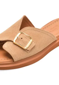 Papuci IMAGE bej, 715, din piele intoarsa imagine