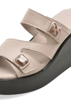 Papuci IMAGE gri, 4212640, din piele naturala imagine