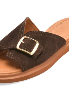 Papuci IMAGE maro, 715, din piele intoarsa imagine