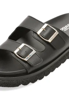 Papuci IMAGE negri, 912, din piele naturala imagine