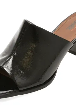 Papuci IMAGE negri, A528, din piele naturala lacuita imagine