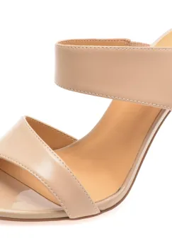 Papuci IMAGE nude, E364001, din piele naturala imagine