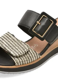 Papuci REMONTE negri, D6463, din piele naturala imagine