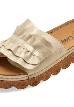 Papuci RIEKER argintii, V8763, din piele ecologica imagine