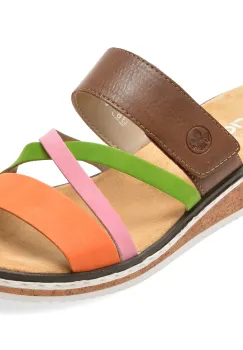 Papuci RIEKER multicolor, V3652, din piele ecologica imagine
