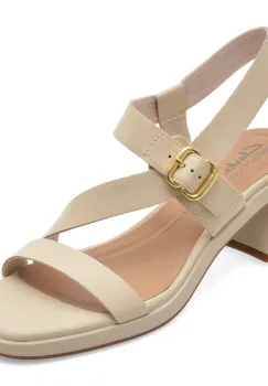 Sandale CLARKS albe, JAYLSOL, din piele naturala imagine