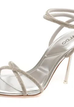 Sandale elegante ALDO argintii, MANAELDEN 040, din material textil imagine