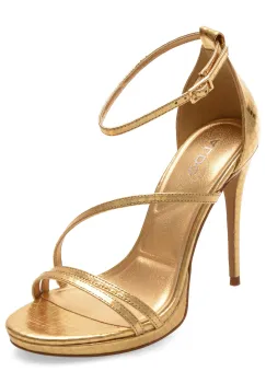 Sandale elegante ALDO aurii, ODELLA 710, din piele croco imagine