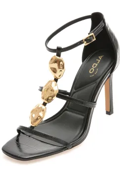 Sandale elegante ALDO negre, BASILS 001, din piele croco imagine