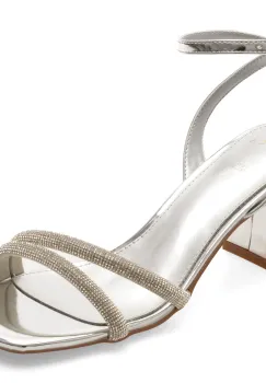 Sandale elegante EPICA argintii, 967, din piele ecologica lacuita imagine