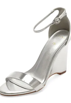 Sandale elegante EPICA argintii, 996, din piele ecologica lacuita imagine