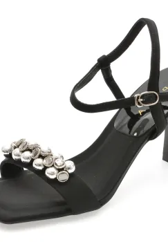 Sandale elegante EPICA negre, 2372, din material textil imagine