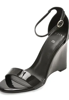 Sandale elegante EPICA negre, 996, din piele ecologica lacuita imagine