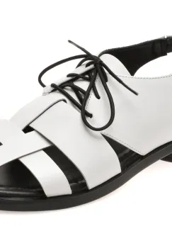 Sandale EPICA albe, 1766373, din piele naturala imagine