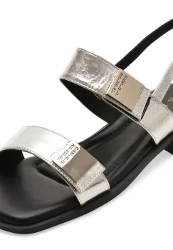 Sandale EPICA argintii, 28863, din piele naturala imagine