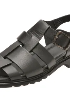 Sandale EPICA negre, 1766138, din piele naturala imagine