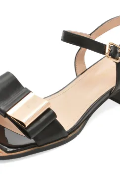 Sandale EPICA negre, XH2411, din piele naturala imagine