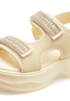 Sandale FLAVIA PASSINI albe, 56115, din material textil imagine