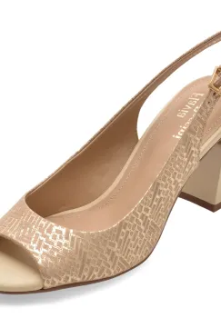 Sandale FLAVIA PASSINI aurii, 1332653, din piele naturala imagine