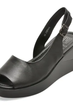 Sandale FLAVIA PASSINI negre, 14787, din piele naturala imagine