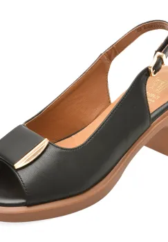 Sandale FLAVIA PASSINI negre, 5005, din piele naturala imagine