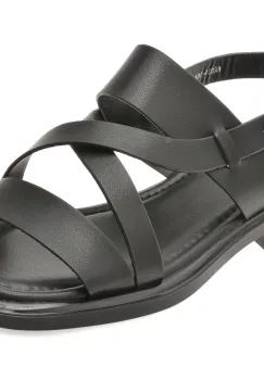 Sandale FLAVIA PASSINI negre, 6A038, din piele naturala imagine