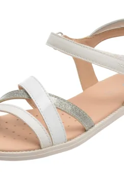 Sandale GEOX albe, J5235D, din piele ecologica imagine