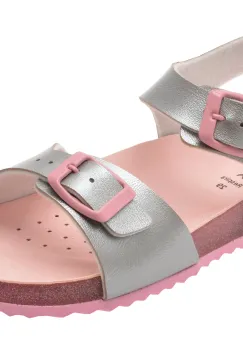 Sandale GEOX argintii, J558MI, din piele ecologica imagine