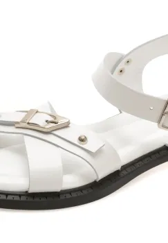 Sandale GRYXX albe, 150576, din piele naturala imagine