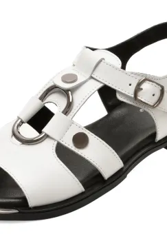 Sandale GRYXX albe, 3810101, din piele naturala imagine